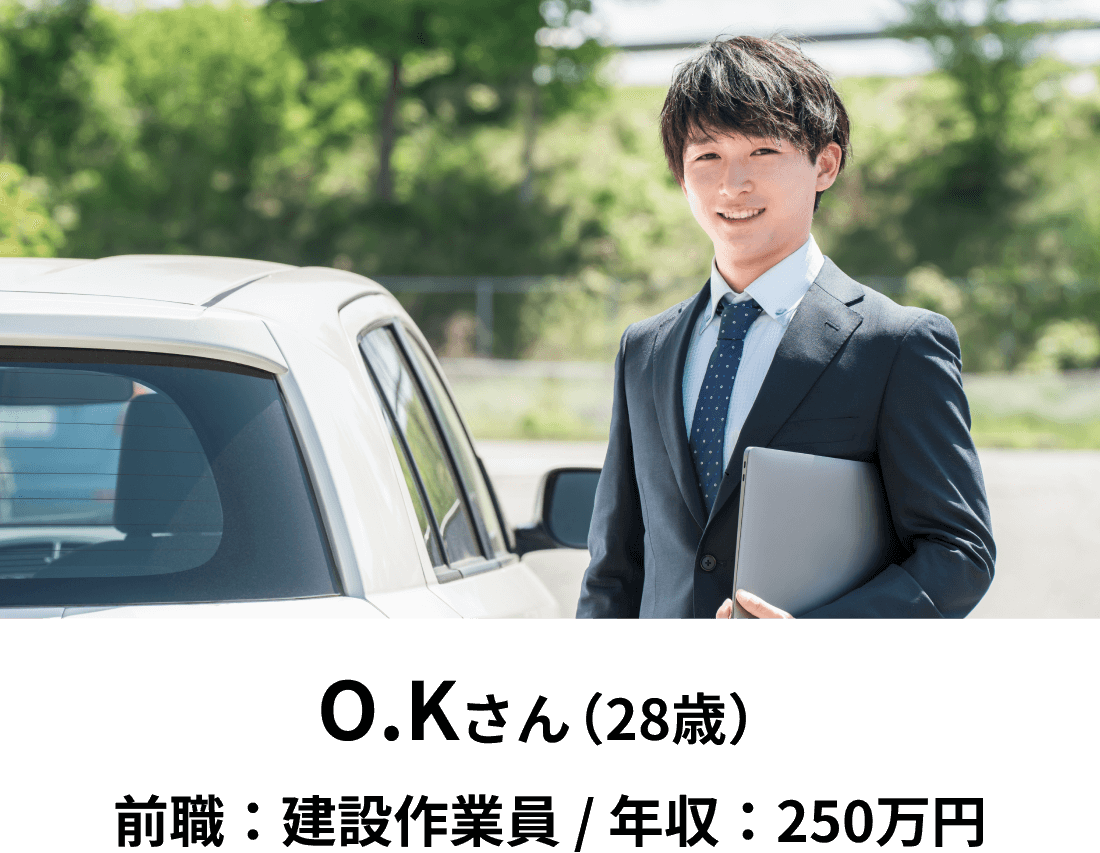 O.Kさん（28歳）/前職：建設作業員 / 年収：250万円